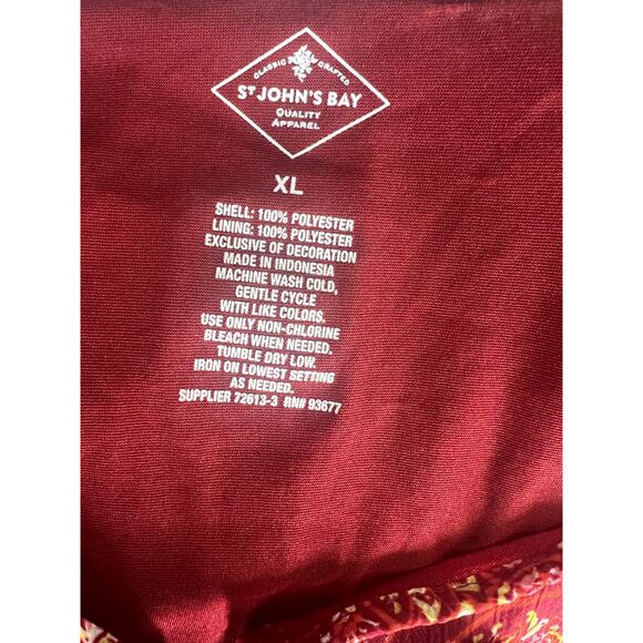 St. John’s Bay paisley print blouse tasseled size XL boho flowy - Picture 3 of 9